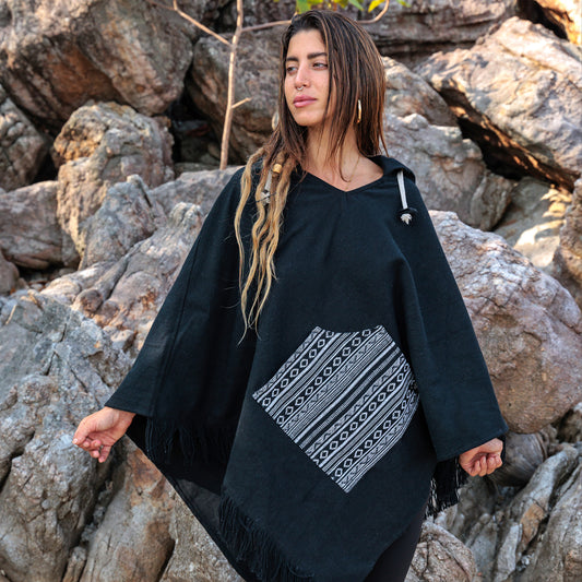 Poncho hippie pour homme et femme Padre avec poche colorée