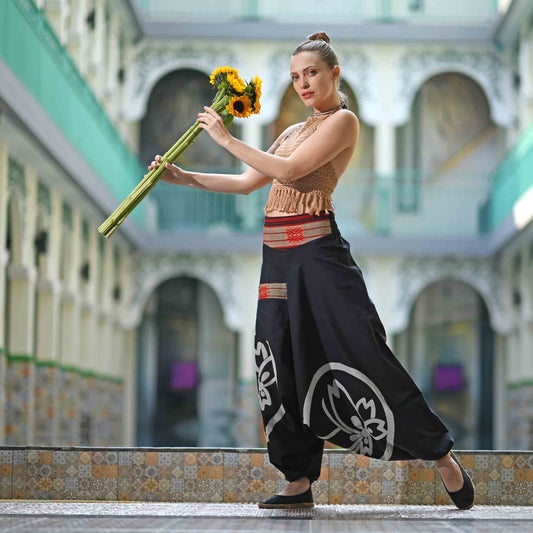 PANASIAM Aladdin Pants Kiowa - Sarouel oriental - Pantalon Goa - Pantalon hippie - Pantalon baggy - Unisexe - Yoga - Loisirs - Vacances, pétrole, L PANASIAM Aladdin Pants Kiowa - Sarouel oriental - Pantalon Goa - Pantalon hippie - Pantalon baggy - Unisexe - Yoga - Loisirs - Vacances, pétrole, L